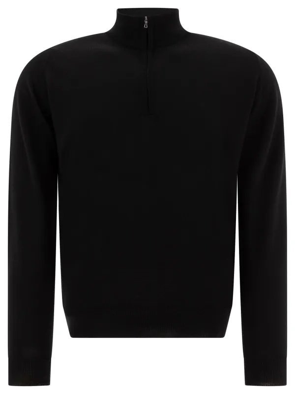 Tapton Knitwear Black made by John Smedley