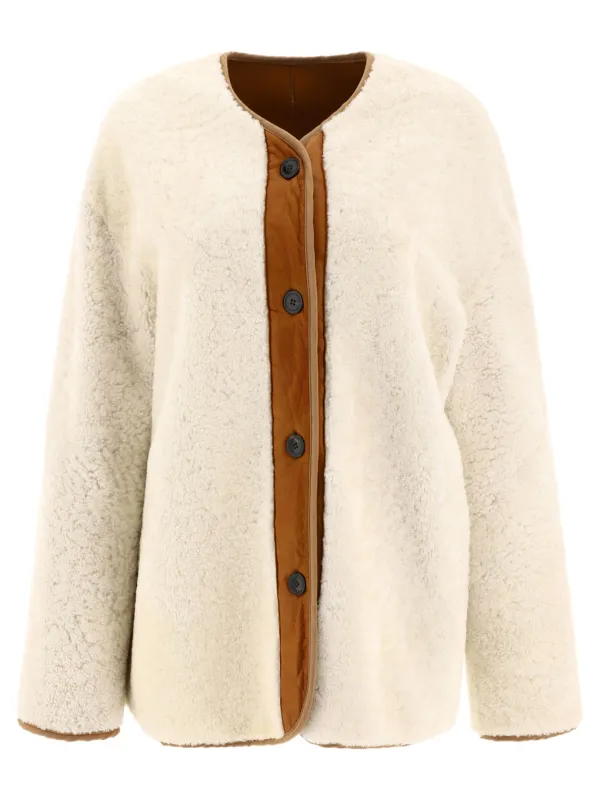 Reversible Shearling Jacket Jackets And Coats White sold by Wanan Luxury