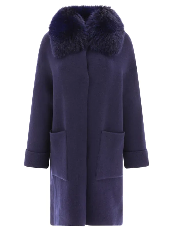 Wool And Cashmere Coat Jackets And Coats Blue sold by Wanan Luxury
