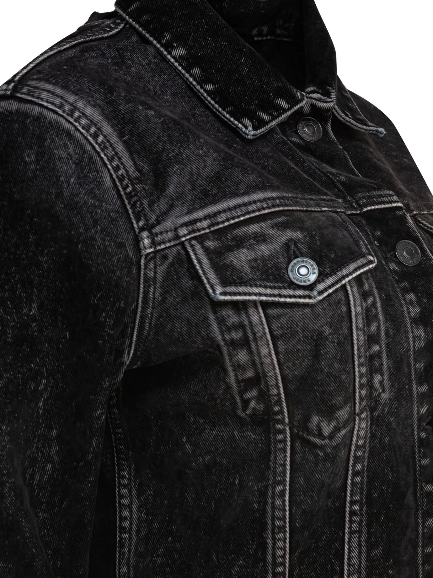 Denim Jacket With Laces Jackets And Coats Black sold by Wanan Luxury product image thumbnail 3
