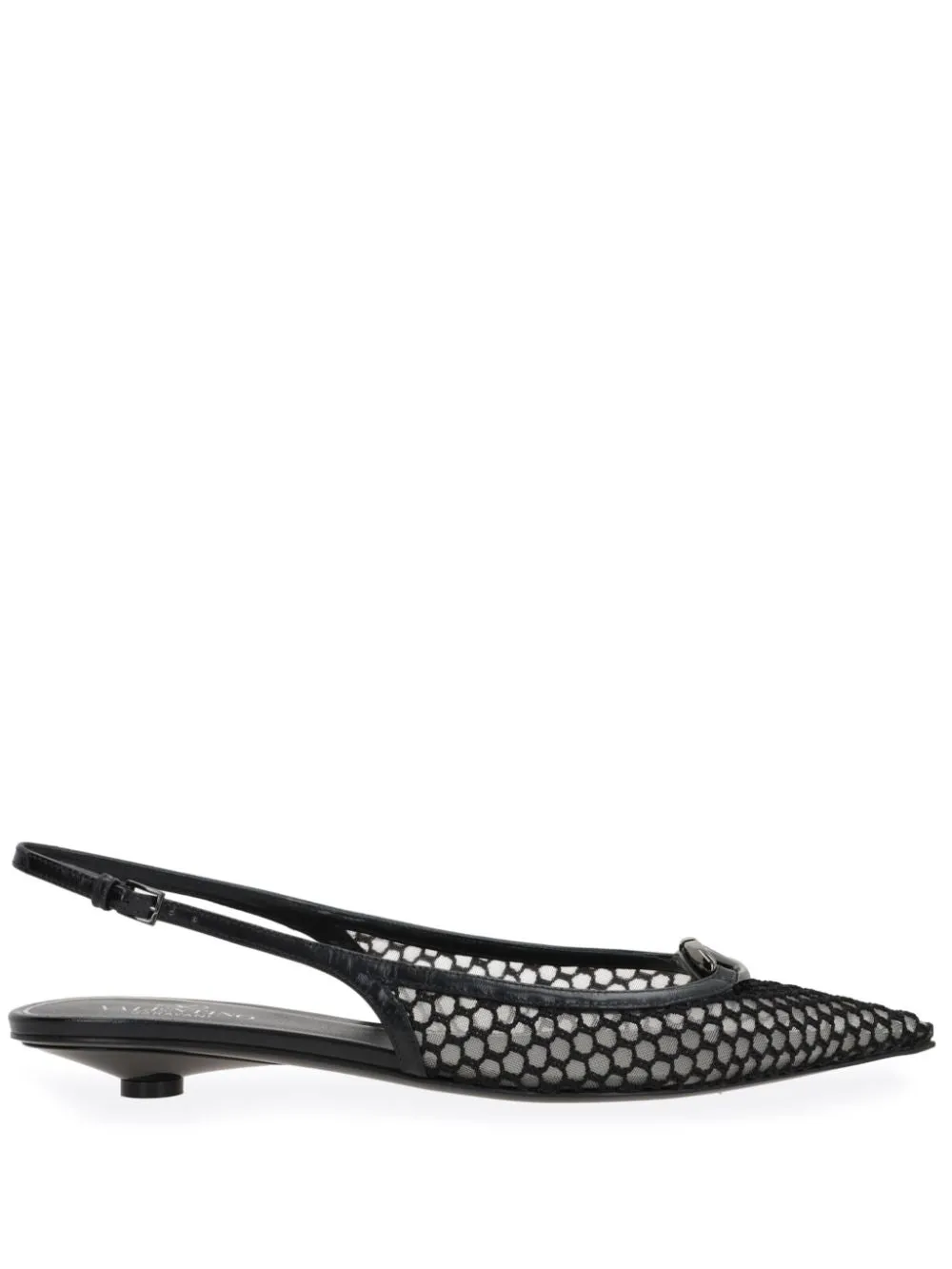 Pointed Slingback Ballet Flats 20 Mm Heeled Shoes Black sold by Wanan Luxury