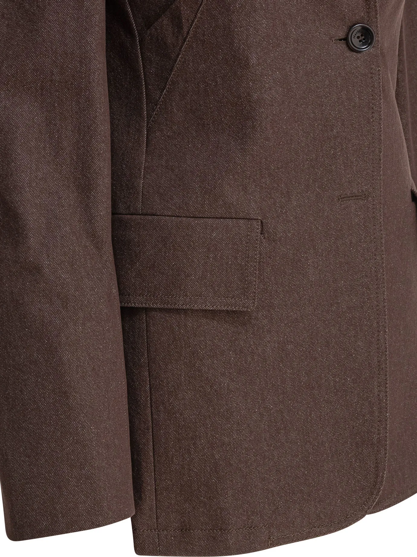 Denim-Effect Cotton Blazer Jackets And Coats Brown sold by Wanan Luxury product image thumbnail 4