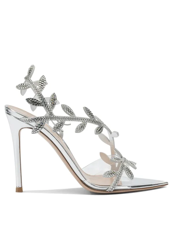 Crystal Flavia 105mm Sandals Silver made by Gianvito Rossi