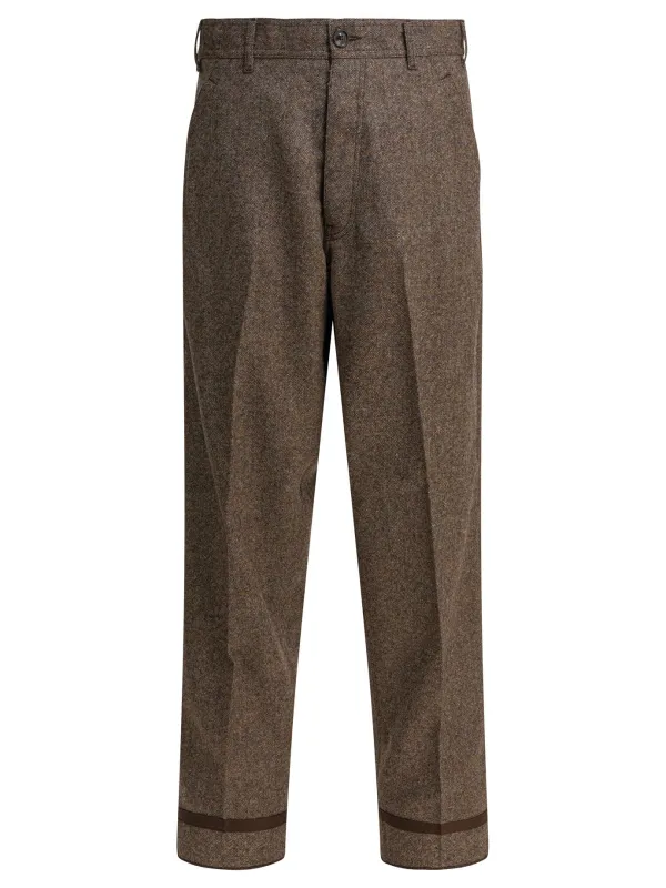 Wool Pants Trousers Brown sold by Wanan Luxury