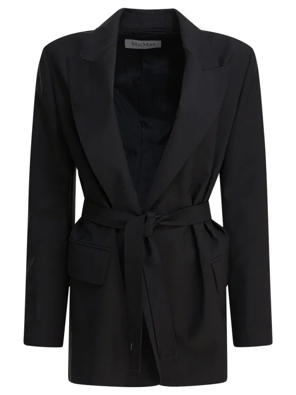 Wool Canvas Blazer Jackets And Coats Black sold by Wanan Luxury
