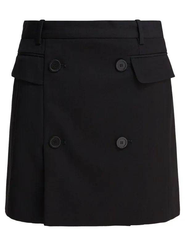 Viscose And Wool Twill Miniskirt Skirts Black sold by Wanan Luxury