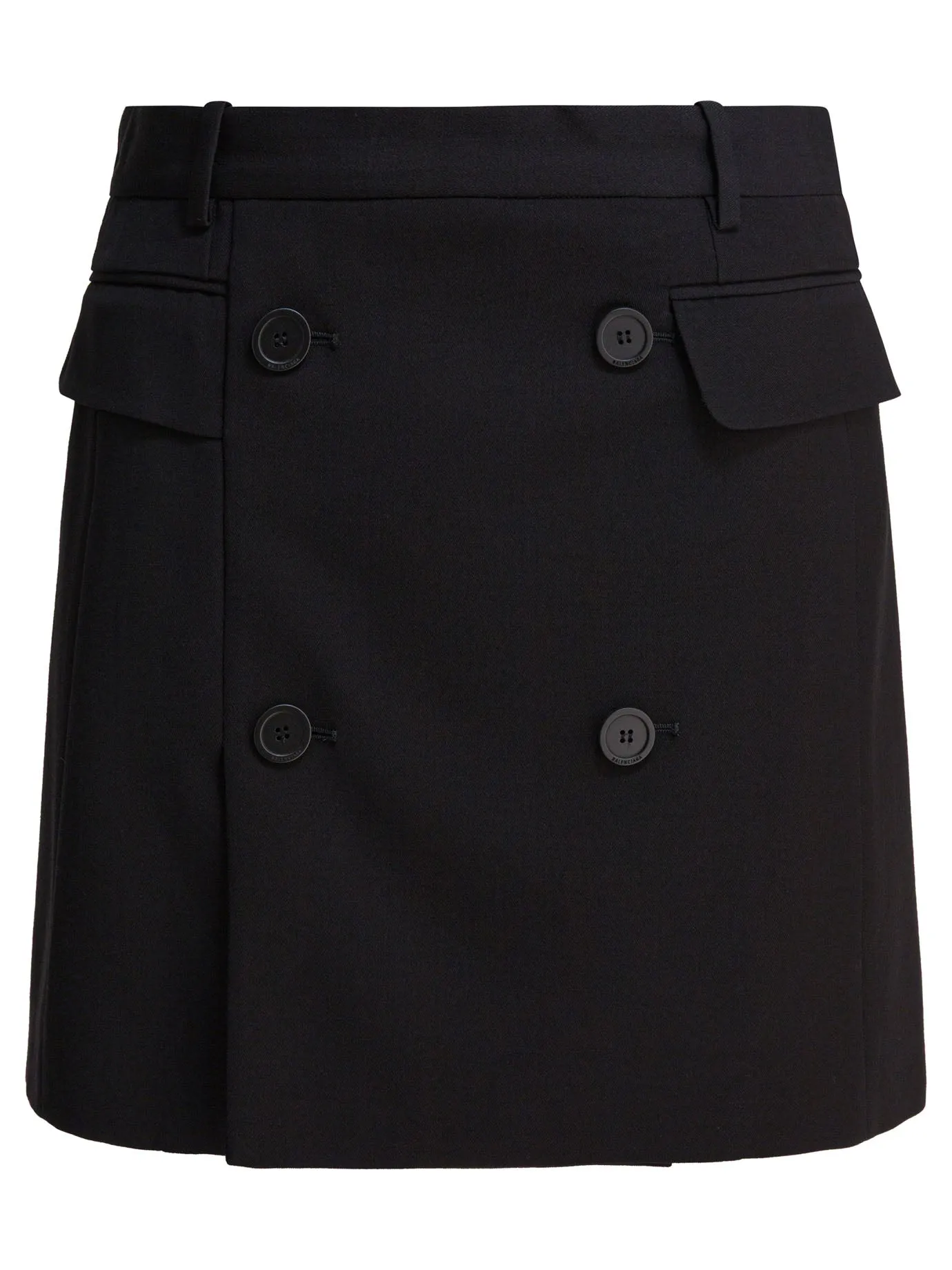 Viscose And Wool Twill Miniskirt Skirts Black sold by Wanan Luxury