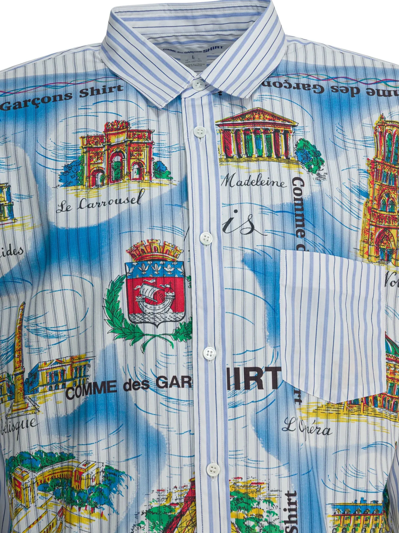 Striped Shirt With Print Shirts Light Blue sold by Wanan Luxury product image thumbnail 3