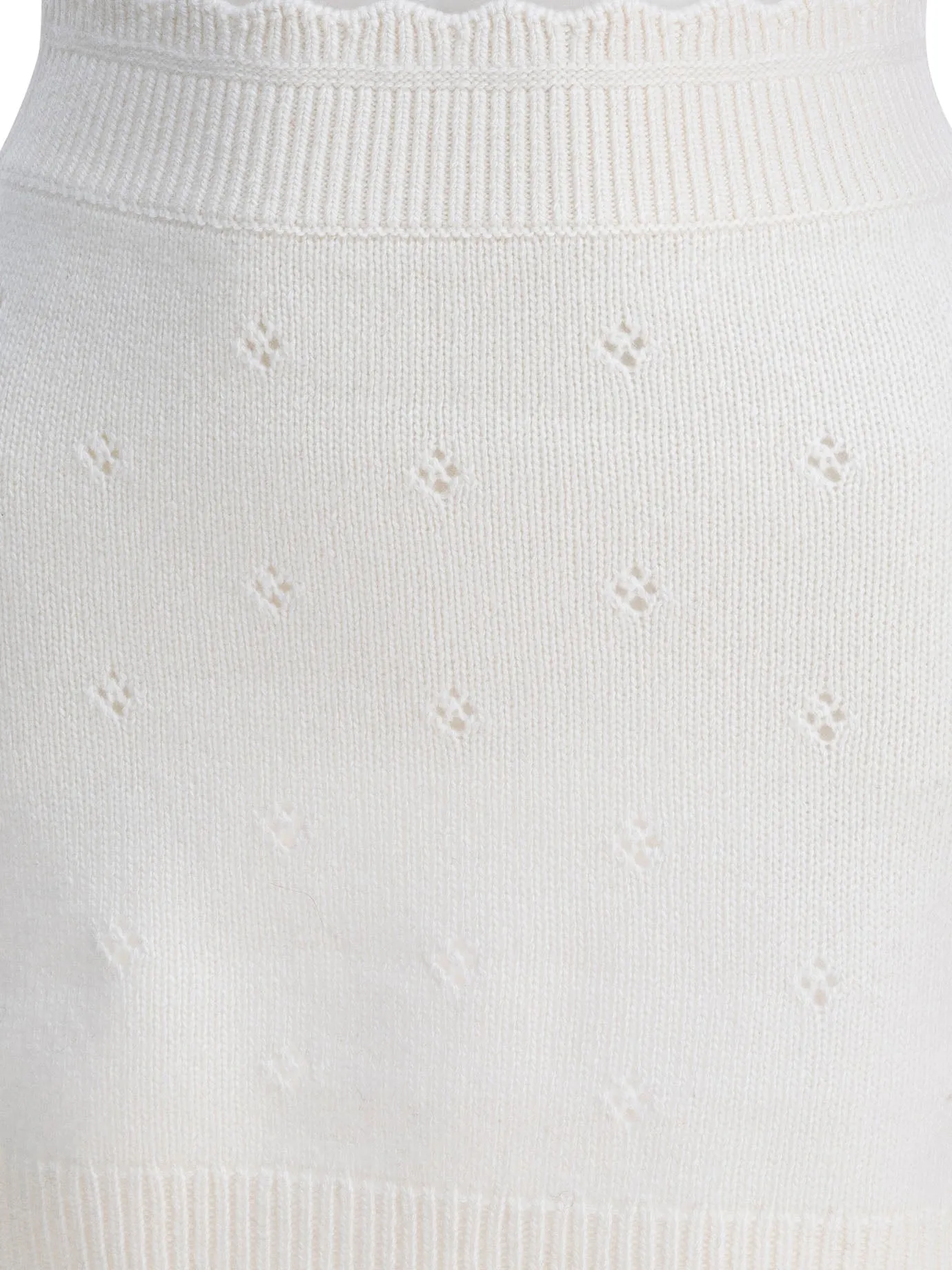 Openwork Wool And Cashmere Miniskirt Skirts White sold by Wanan Luxury product image thumbnail 4