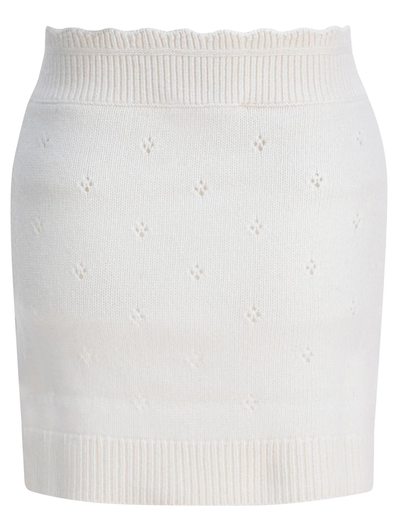 Openwork Wool And Cashmere Miniskirt Skirts White sold by Wanan Luxury product image thumbnail 2