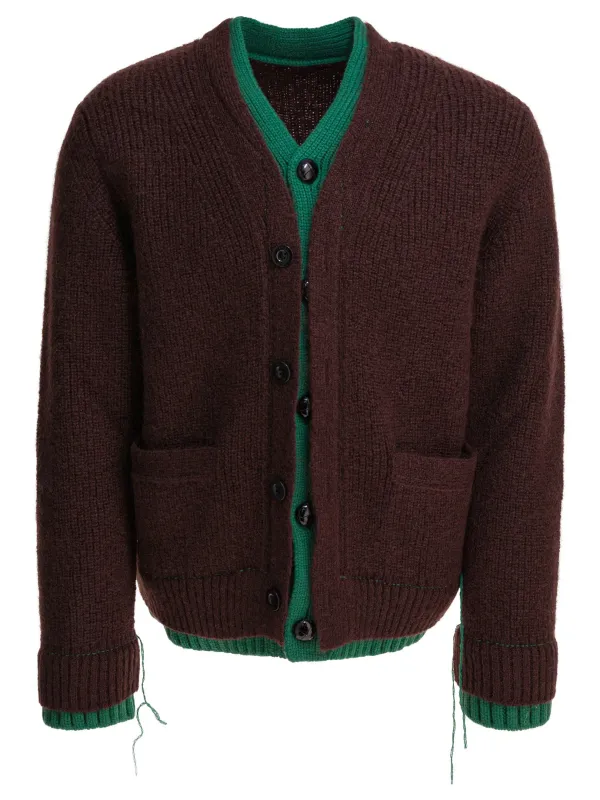 Wool Blend Cardigan Knitwear Brown sold by Wanan Luxury