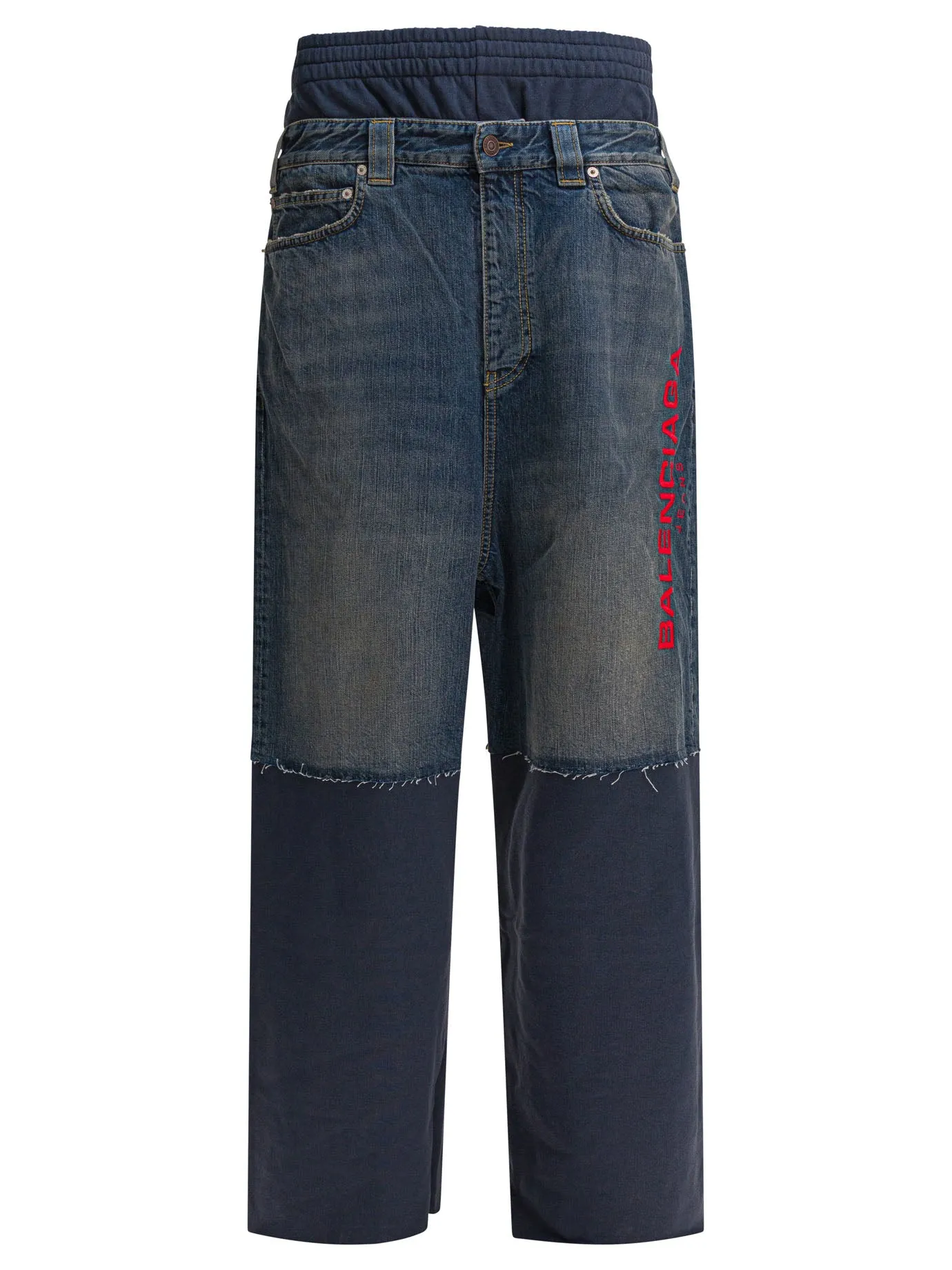 Patched Molleton Jeans Blue sold by Wanan Luxury
