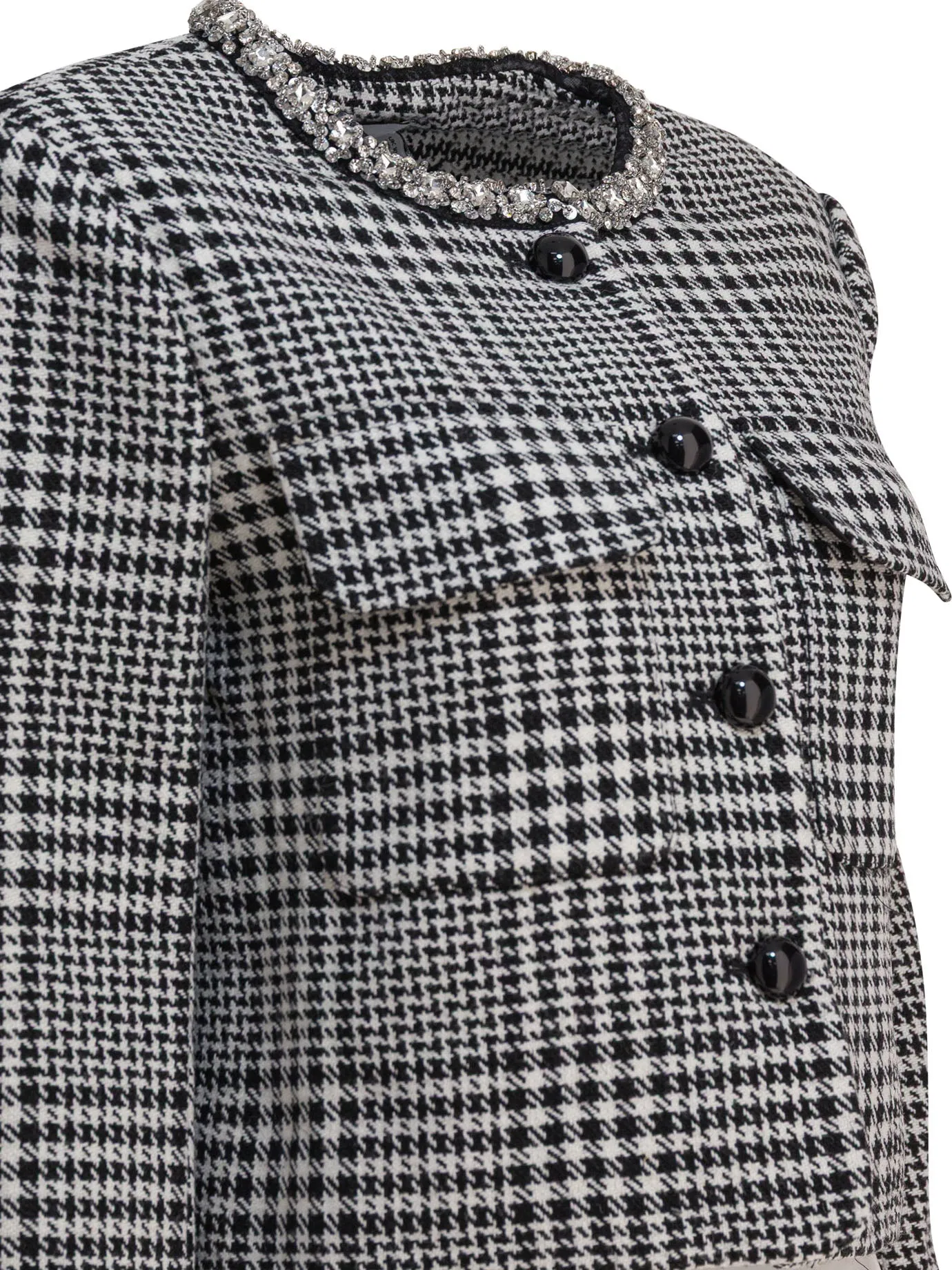 Houndstooth Blazer Jackets And Coats Black sold by Wanan Luxury product image thumbnail 4
