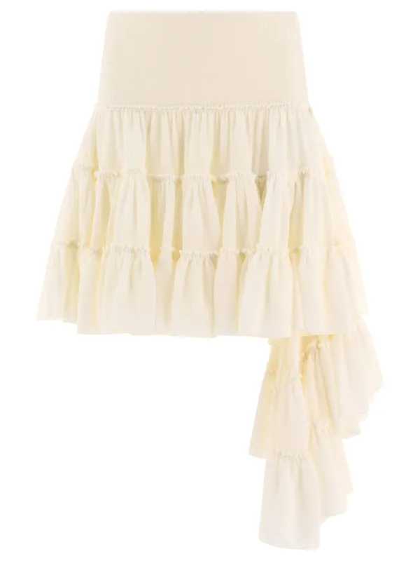 Ruffled Skirt Skirts White sold by Wanan Luxury