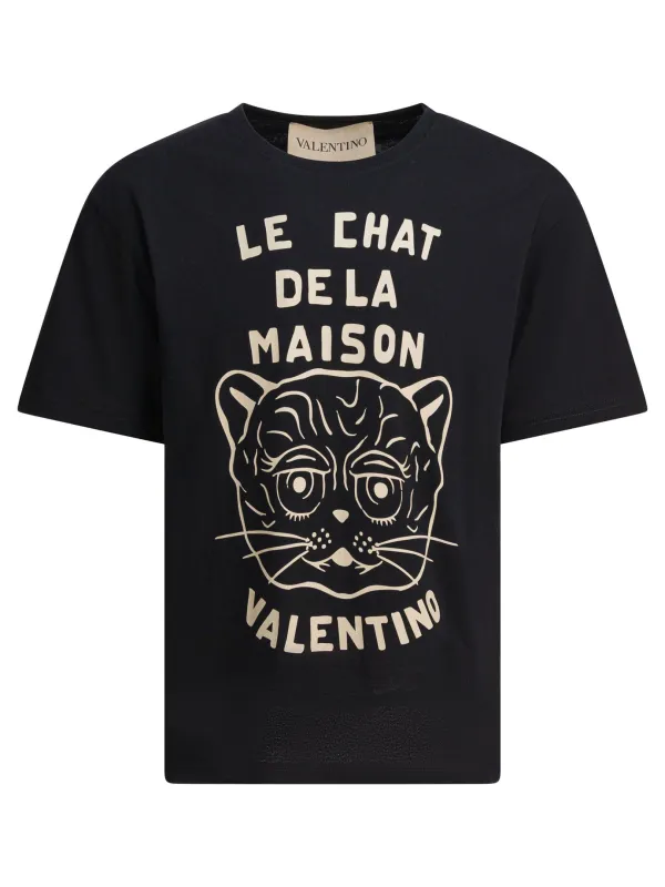 Le Chat De La Maison T-Shirts Black made by Valentino