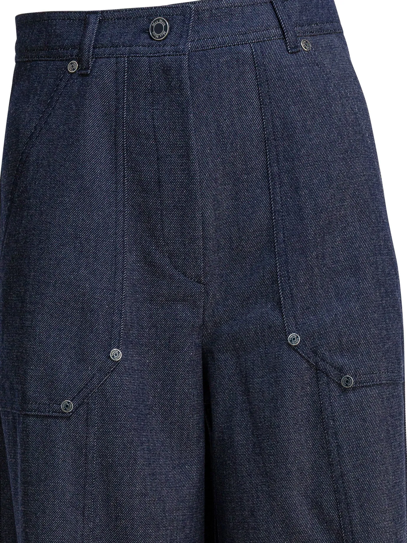 Denim-Effect Wool Pants Trousers Blue sold by Wanan Luxury product image thumbnail 4