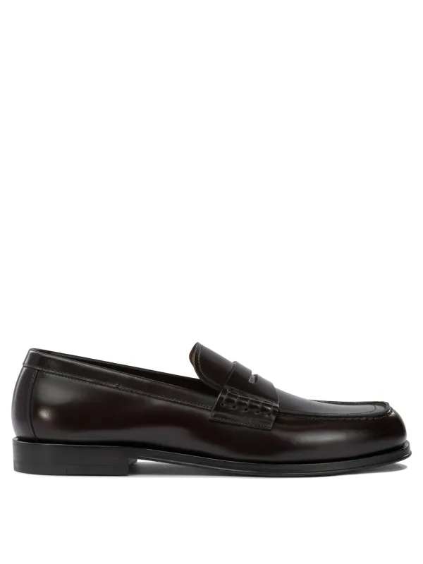 Glossy Leather Loafers Loafers & Slippers Brown sold by Wanan Luxury