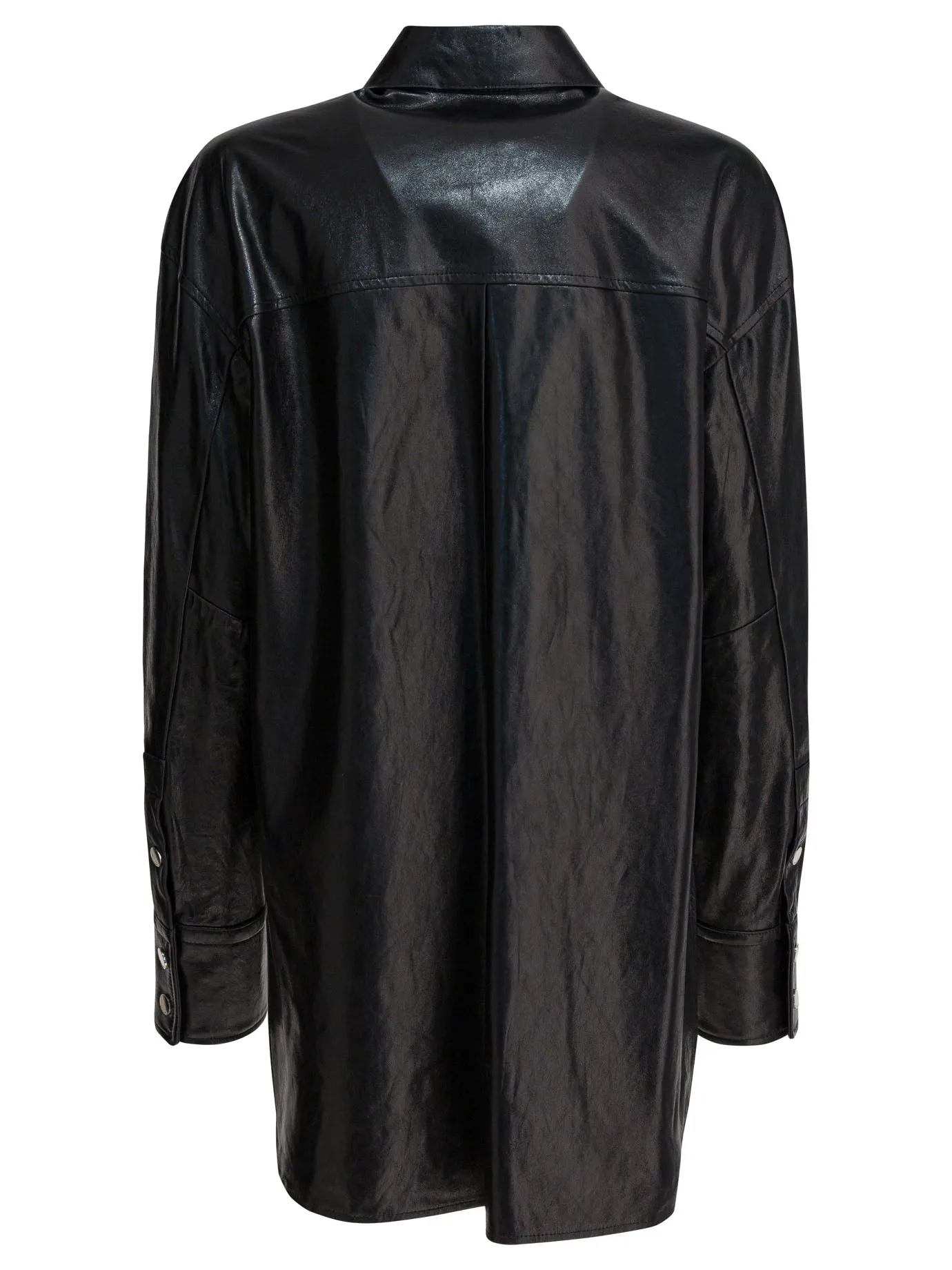 Leather Shirt Shirts Black sold by Wanan Luxury product image thumbnail 2