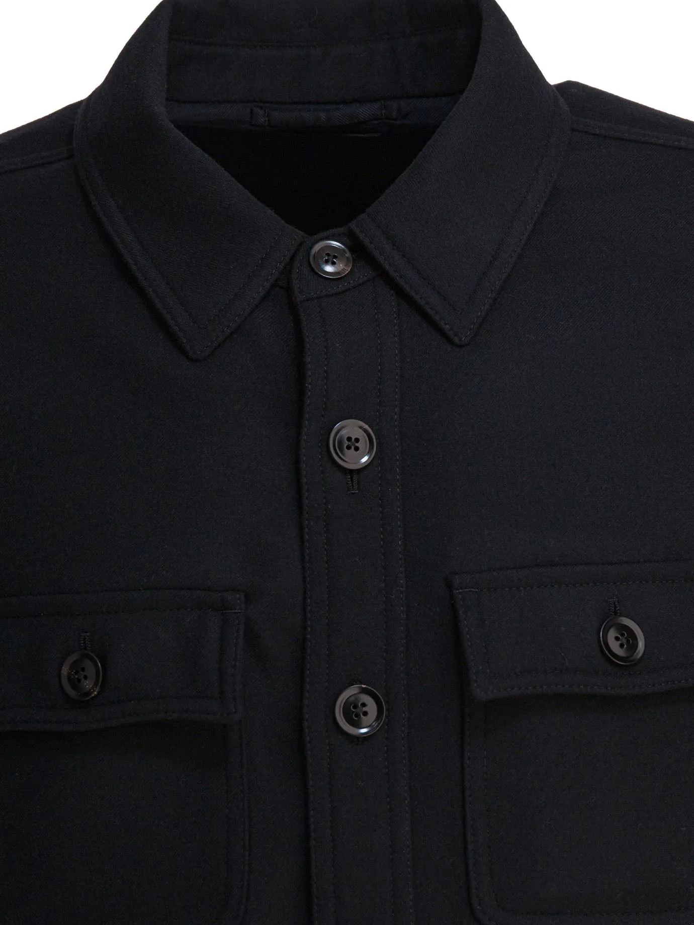 Wool And Silk Overshirt Jacket Jackets And Coats Black sold by Wanan Luxury product image thumbnail 3