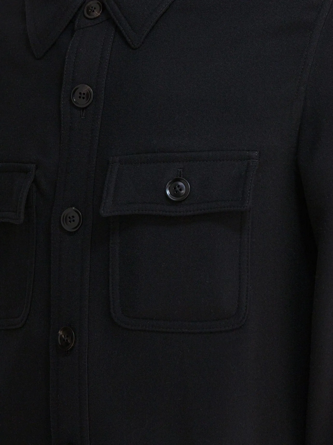 Wool And Silk Overshirt Jacket Jackets And Coats Black sold by Wanan Luxury product image thumbnail 4