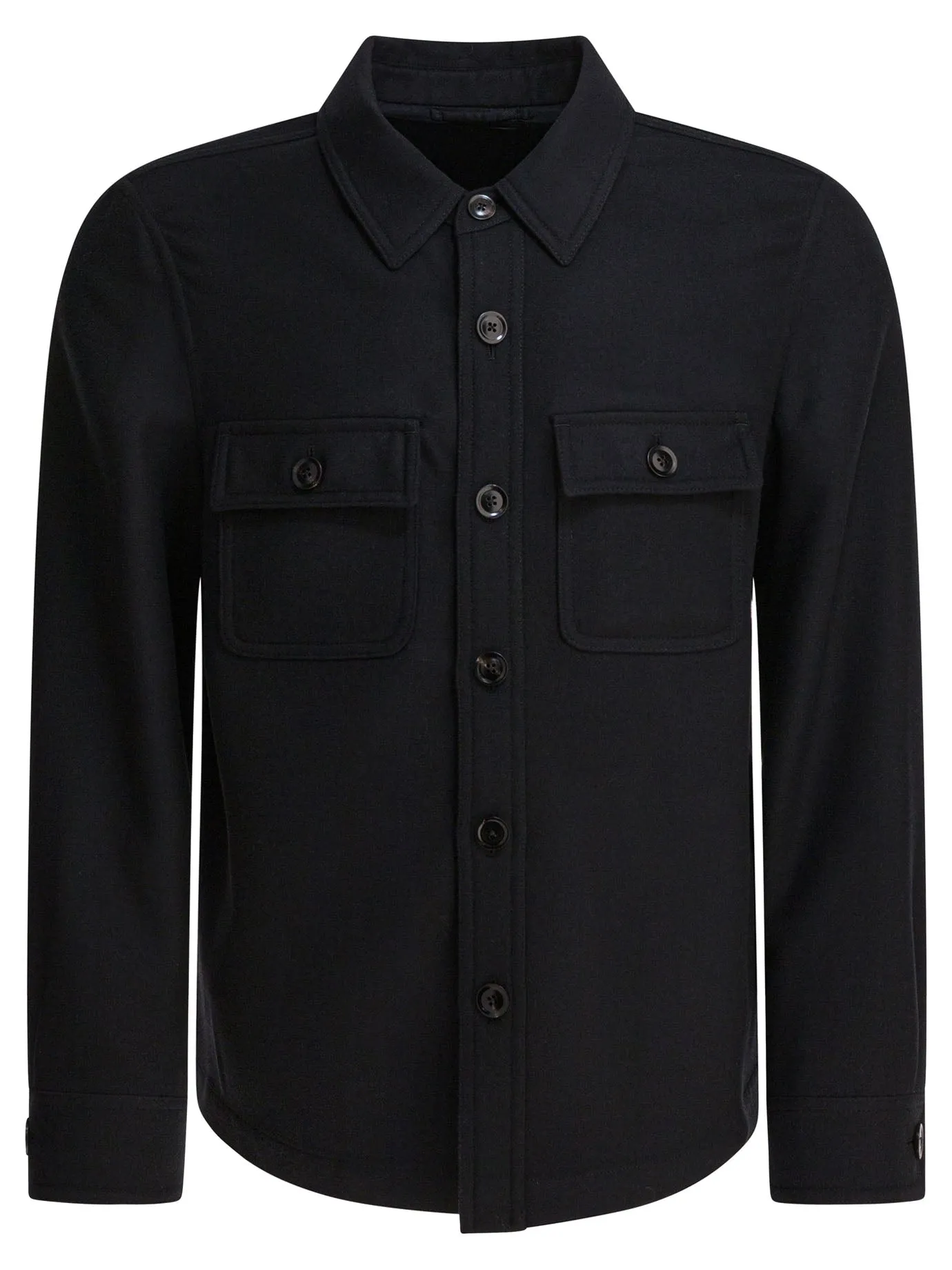 Wool And Silk Overshirt Jacket Jackets And Coats Black sold by Wanan Luxury