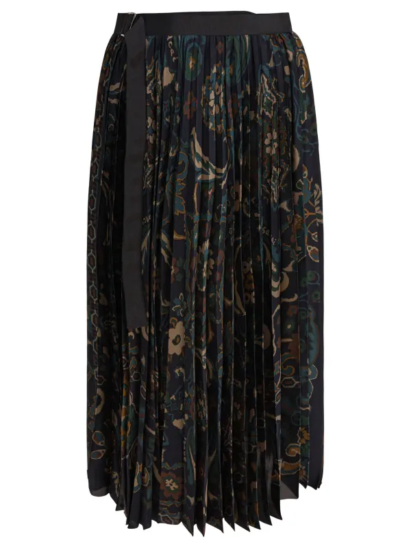 Floral Print Skirt Skirts Blue sold by Wanan Luxury