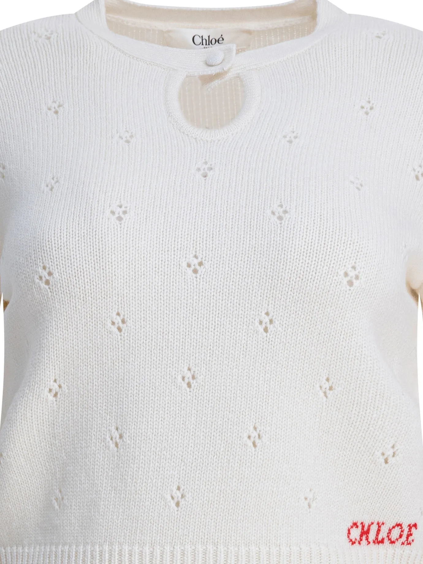 Perforated Wool And Cashmere Sweater Knitwear White sold by Wanan Luxury product image thumbnail 3