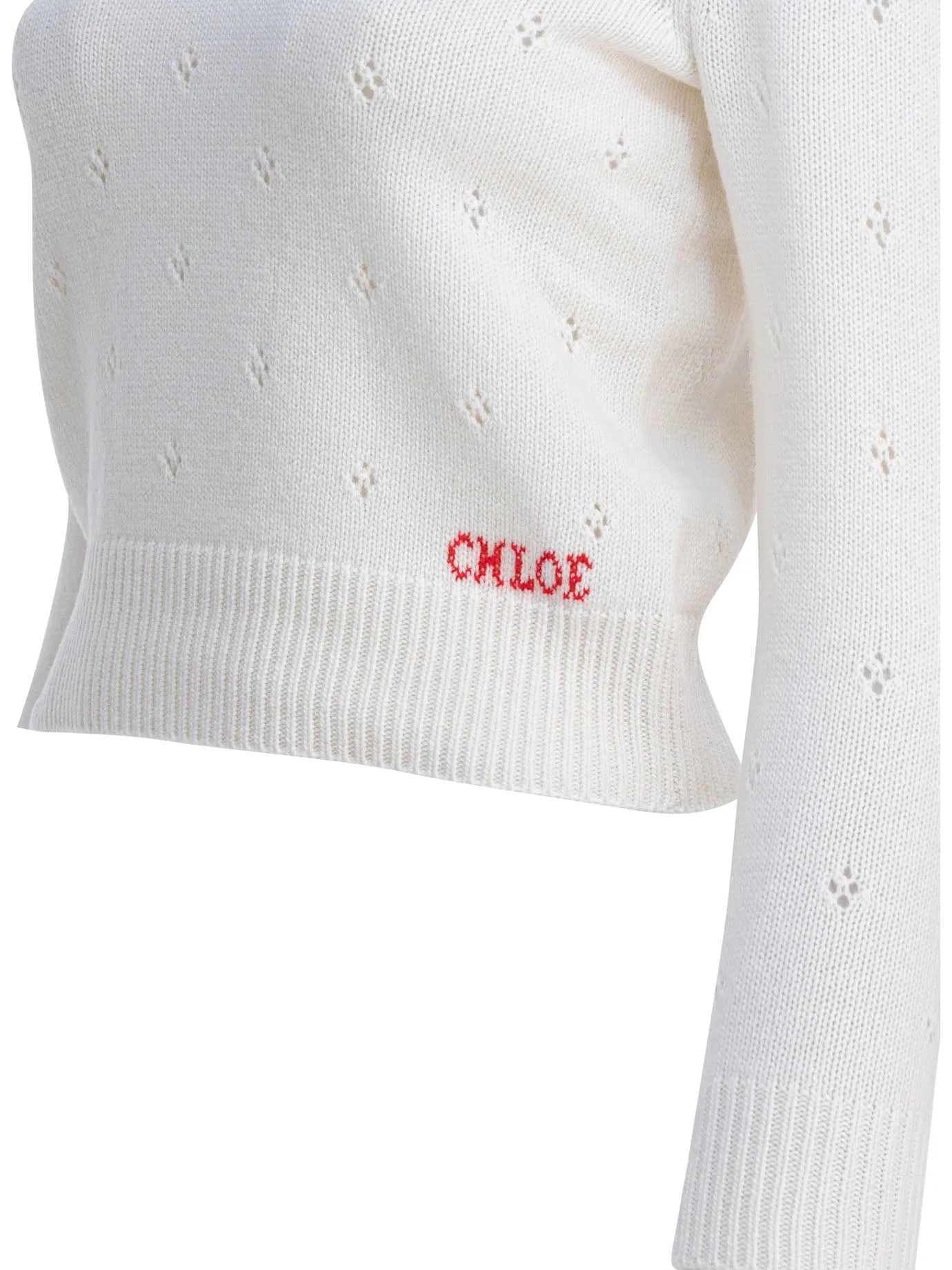 Perforated Wool And Cashmere Sweater Knitwear White sold by Wanan Luxury product image thumbnail 4