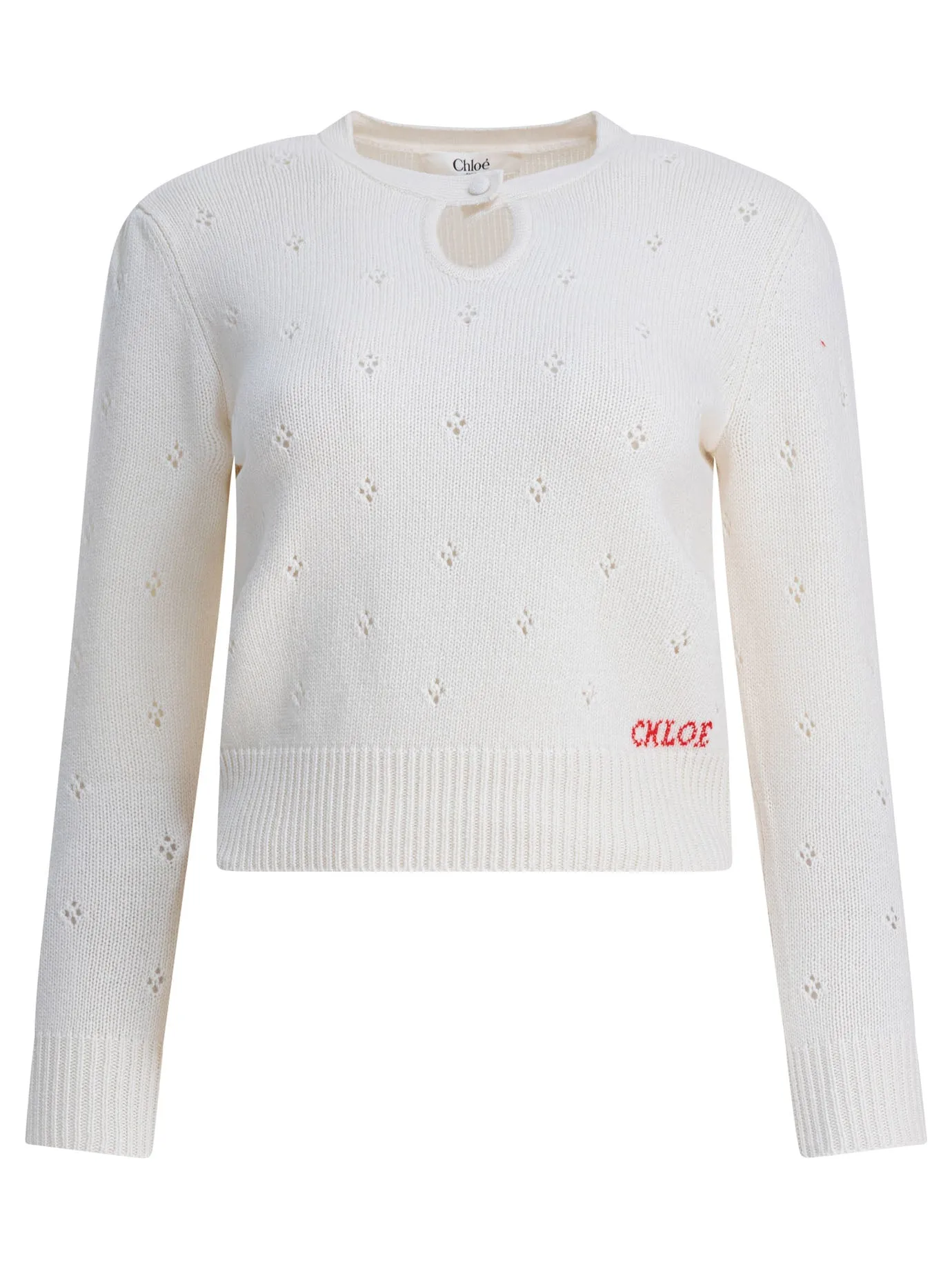 Perforated Wool And Cashmere Sweater Knitwear White sold by Wanan Luxury