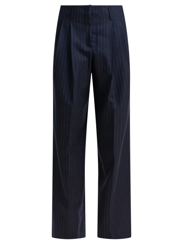 Wool Gabardine Pants Trousers Blue sold by Wanan Luxury