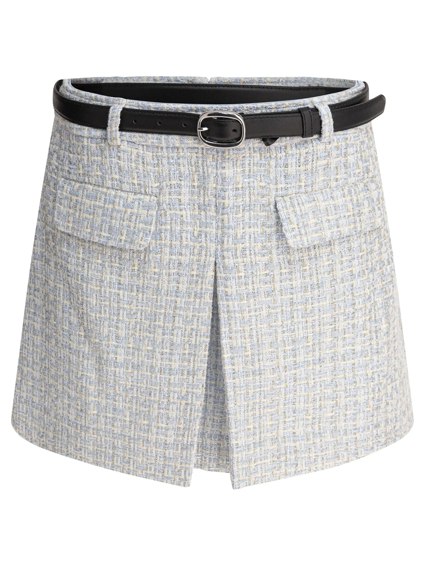 Belted Miniskirt Skirts Blue sold by Wanan Luxury