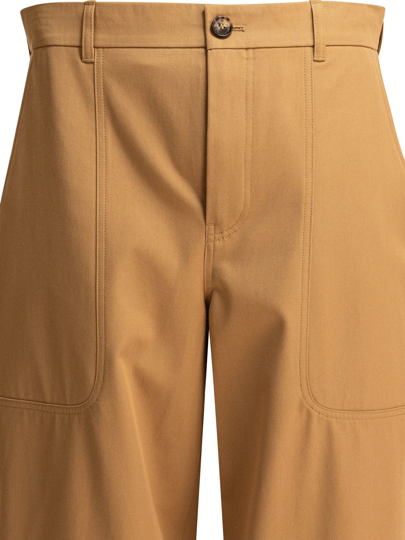 Cotton And Silk Cargo Trousers Beige sold by Wanan Luxury product image thumbnail 3