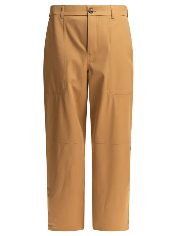 Cotton And Silk Cargo Trousers Beige sold by Wanan Luxury