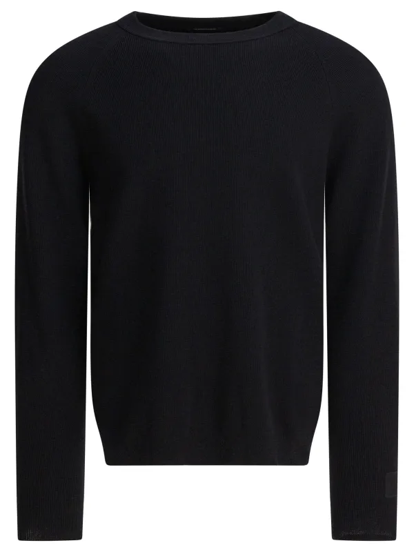 Wool And Silk Crewneck Sweater Knitwear Black made by C.P. Company