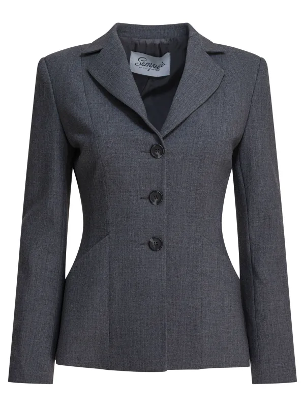 Single-Breasted Blazer Jackets And Coats Grey sold by Wanan Luxury