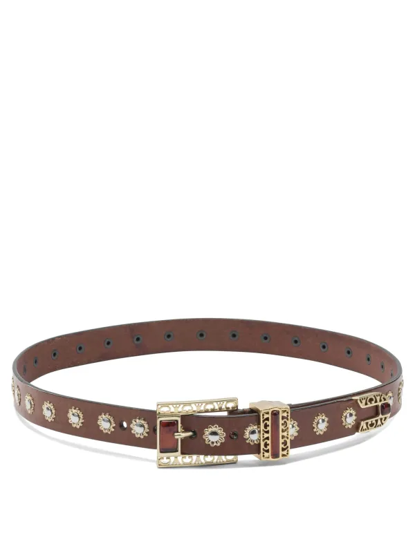 Belt With Embroidery Belts Brown sold by Wanan Luxury