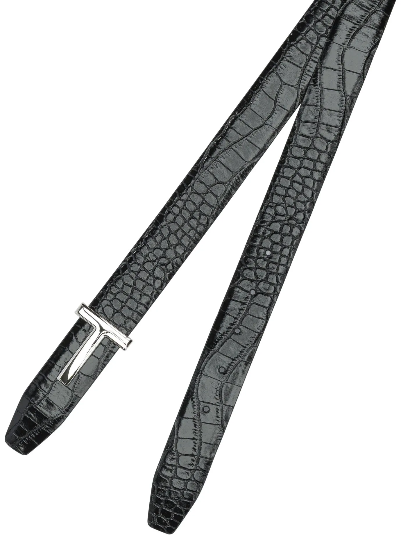 Belt With Crocodile Print Belts Black sold by Wanan Luxury product image thumbnail 2