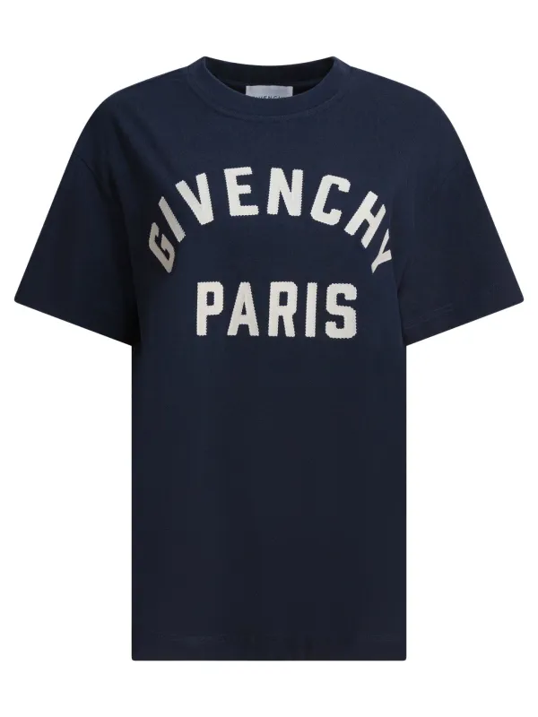 T-Shirt With Givenchy Paris Logo T-Shirts Blue sold by Wanan Luxury
