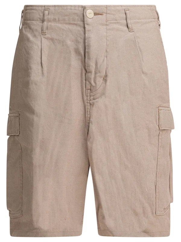 Linen Cargo Shorts Beige sold by Wanan Luxury