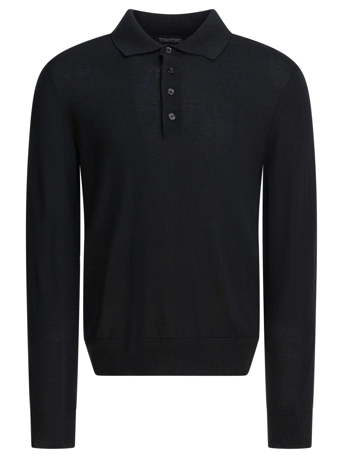 Long-Sleeved Polo Shirt Polo Shirts Black sold by Wanan Luxury