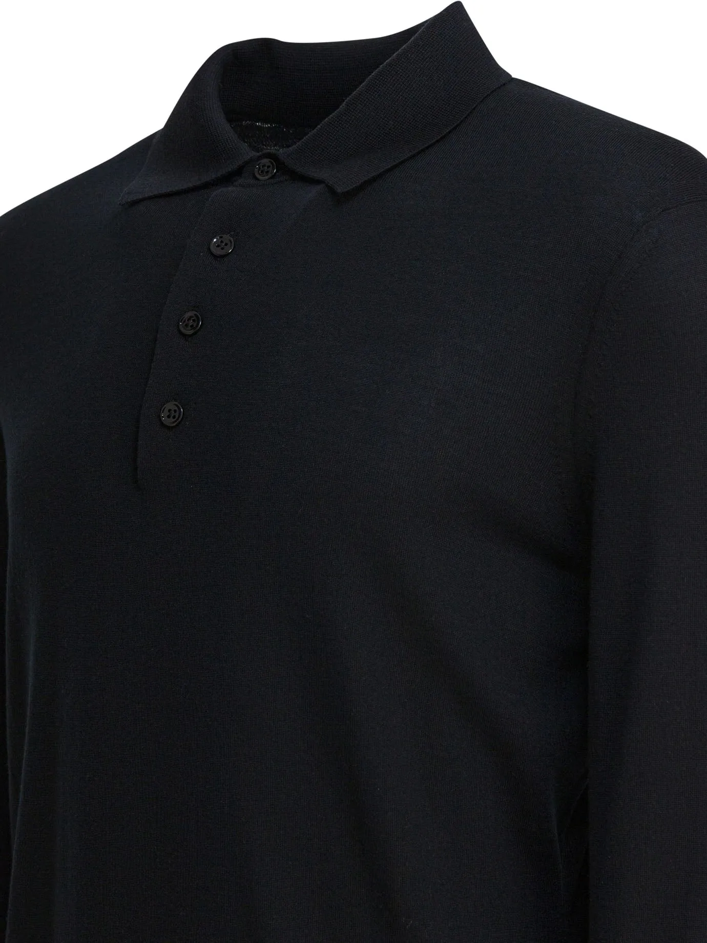 Long-Sleeved Polo Shirt Polo Shirts Black sold by Wanan Luxury product image thumbnail 4