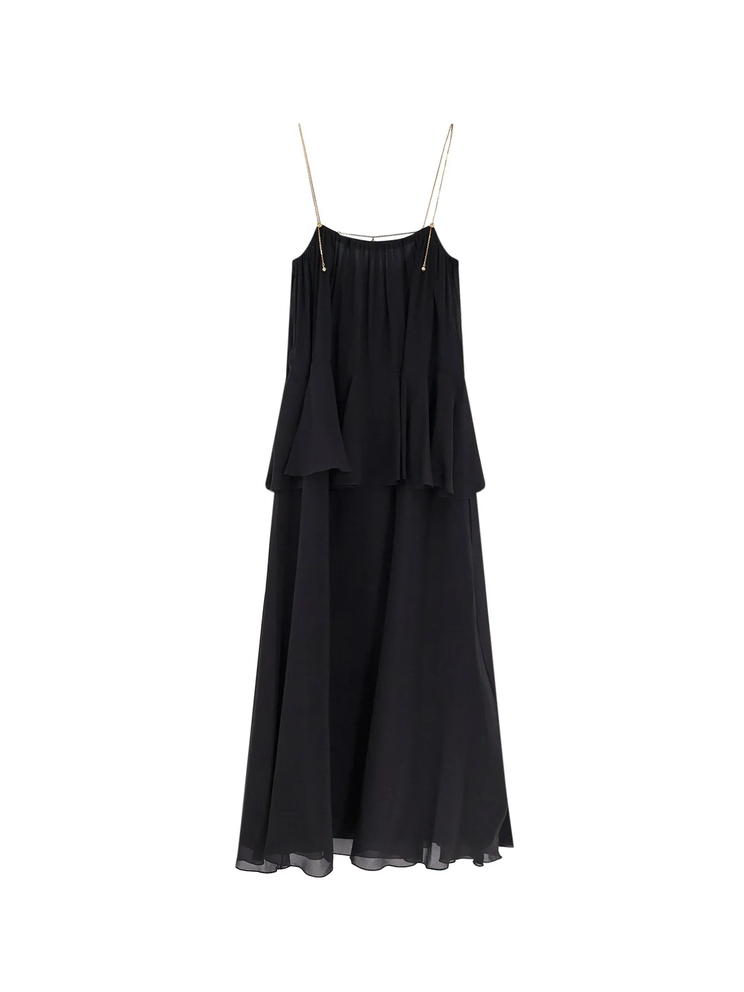 Flounced Silk Long Dress sold by Wanan Luxury