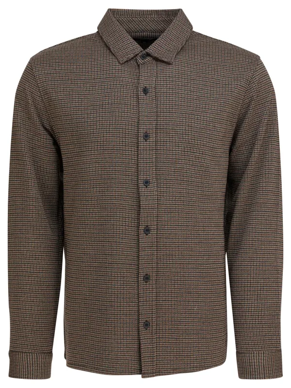 Houndstooth Shirt Shirts Brown made by Vince