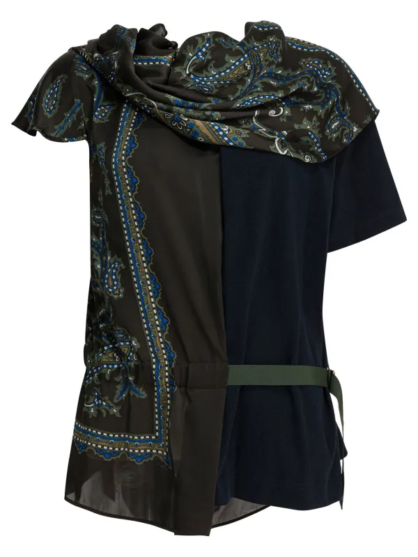 Cotton T-Shirt With Paisley Print T-Shirts Blue sold by Wanan Luxury