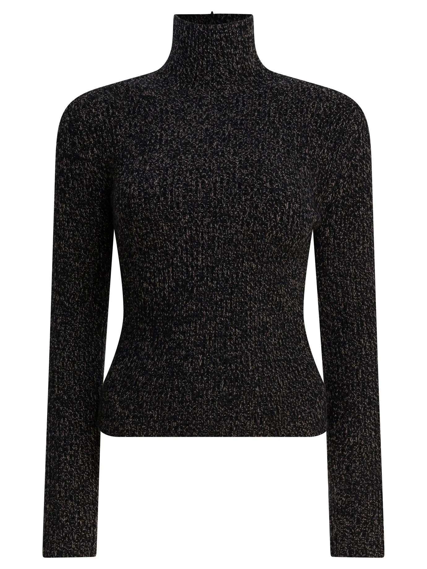 Wool And Cashmere Mouliné Turtleneck Sweater Knitwear Black sold by Wanan Luxury