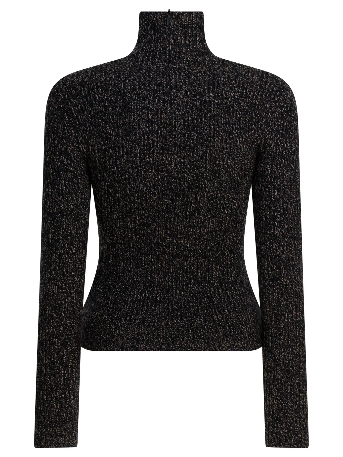 Wool And Cashmere Mouliné Turtleneck Sweater Knitwear Black sold by Wanan Luxury product image thumbnail 2
