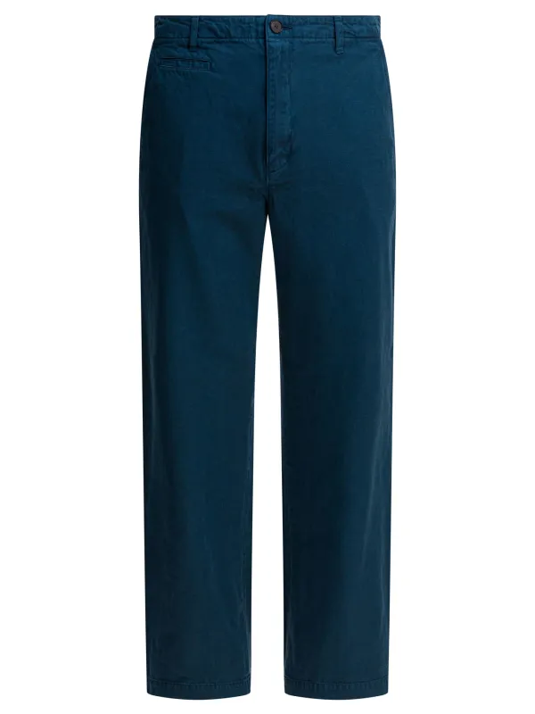 Finix Trousers Blue made by Auralee