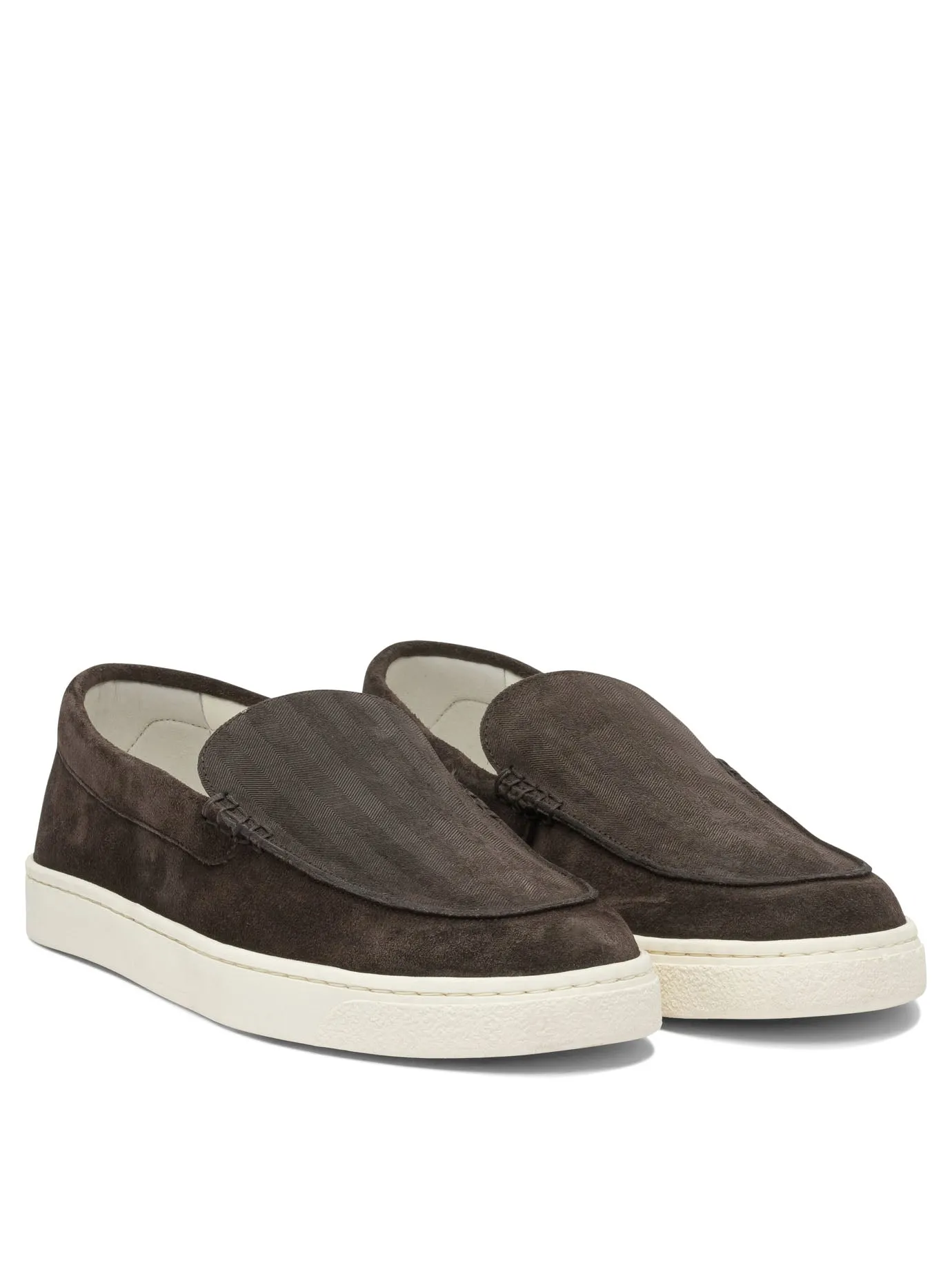 Chevron-Effect Suede Loafers Loafers & Slippers Brown sold by Wanan Luxury product image thumbnail 2