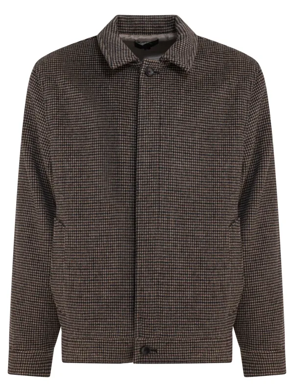 Houndstooth Overshirt Jacket Jackets And Coats Brown sold by Wanan Luxury