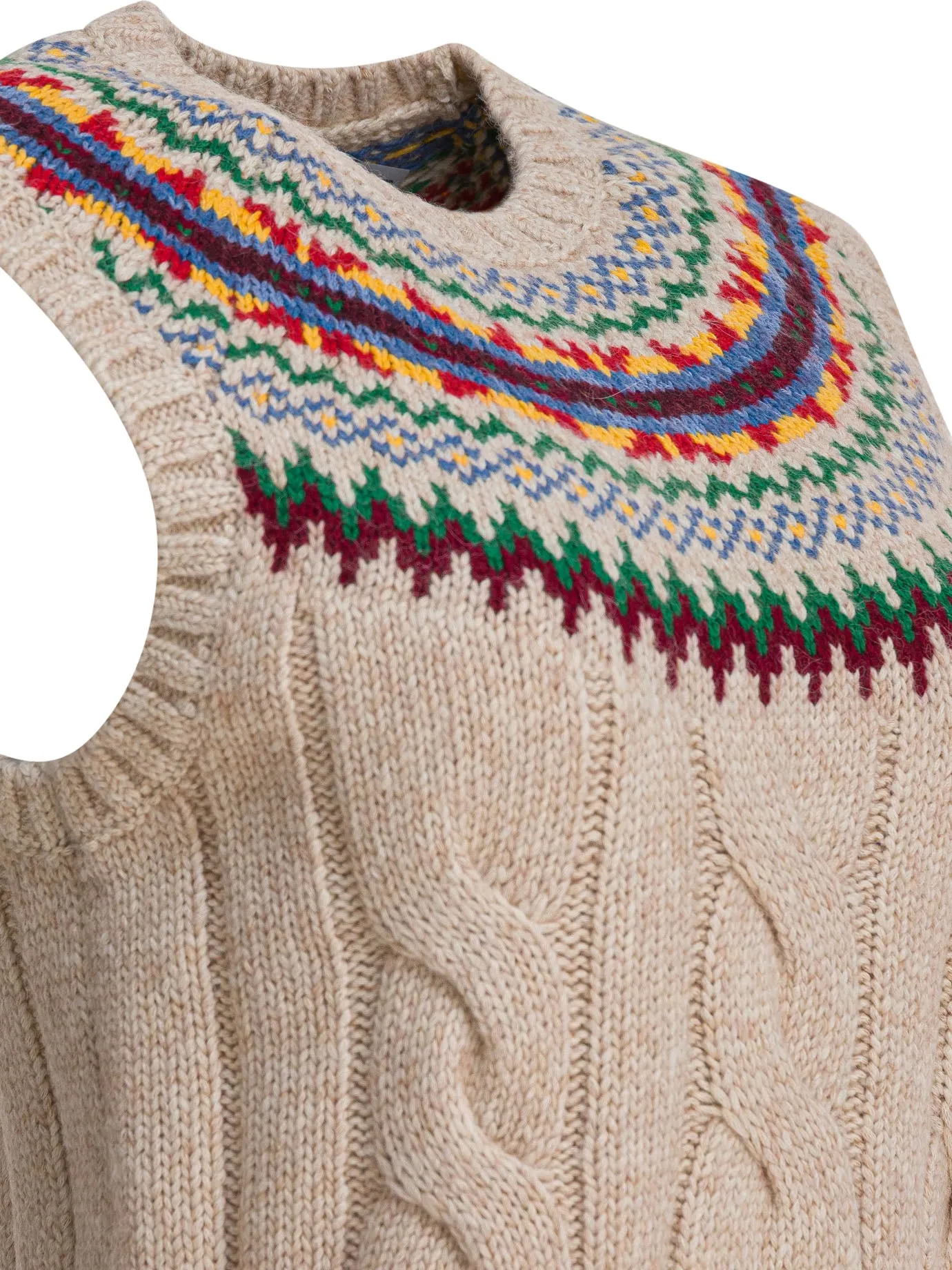 Fair Isle Knit Vest Knitwear Beige sold by Wanan Luxury product image thumbnail 4